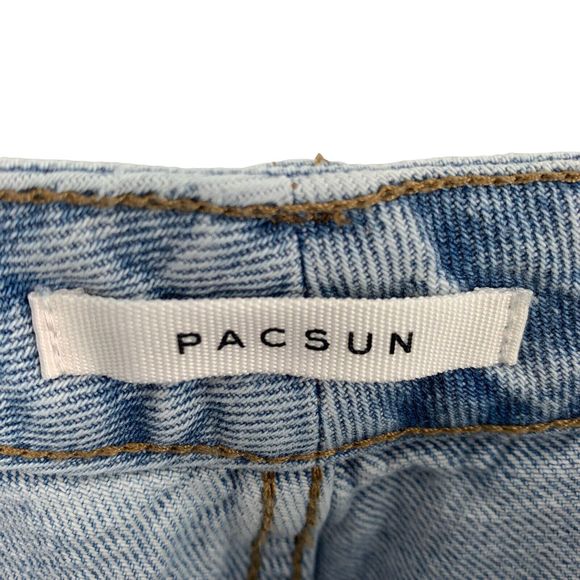 Pacsun Jeans Womens 32 Mom Jean High Rise Ripped Distressed Blue Denim - Picture 9 of 10